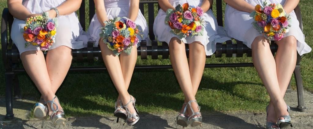 bridesmaid proposal ideas bridesmaids with flowers