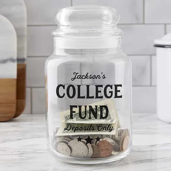 kindergarten graduation gift ideas Personalized Glass Money Jar