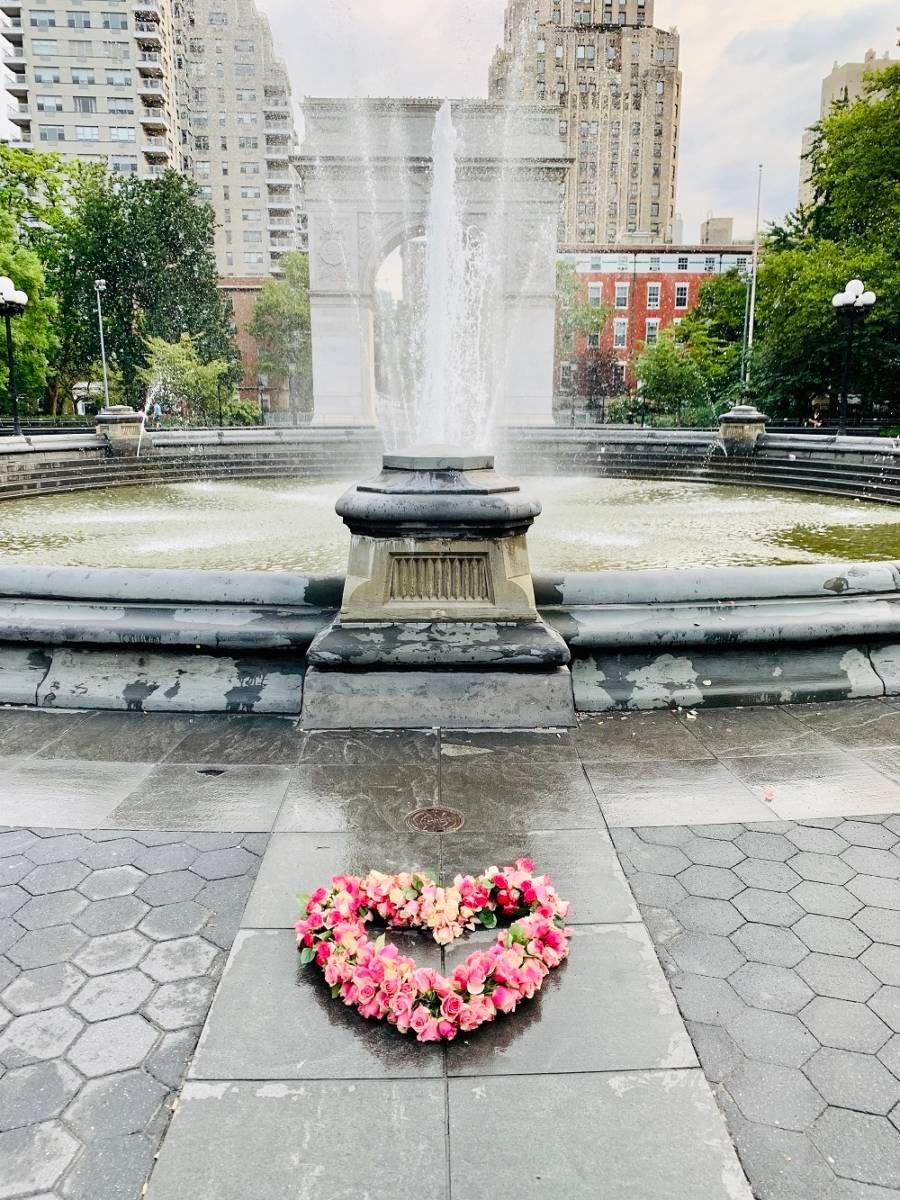 Floral Heart with Fountain