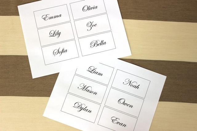 Printed Place Card Template