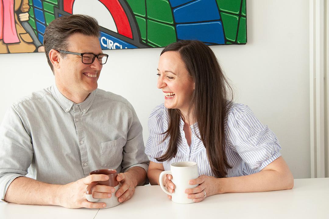 maya and patrick laurent laughing mugs