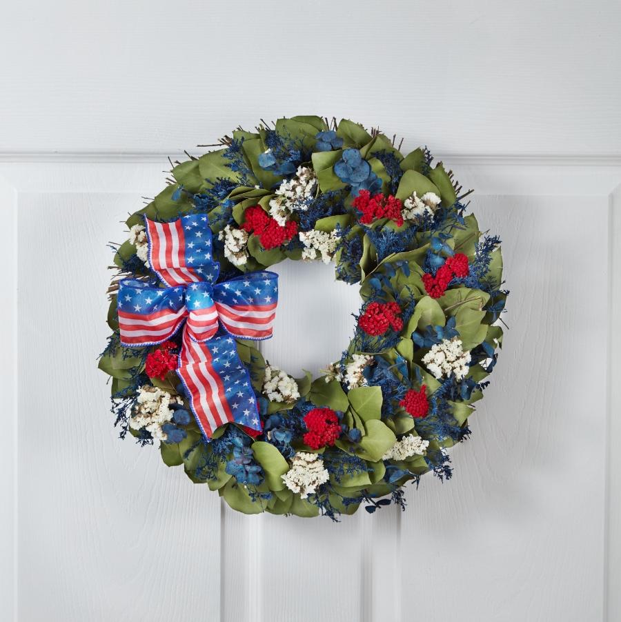 wreath with flag