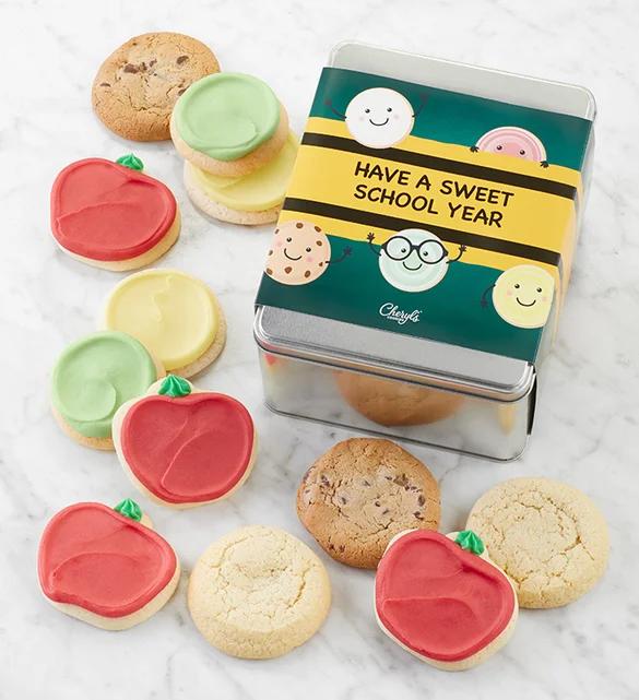 college care package ideas cookie tin