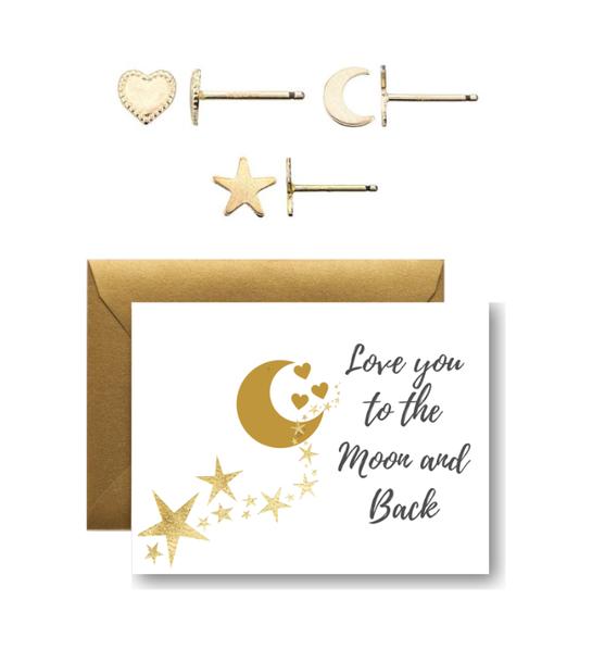 push present ideas Love You To The Moon And Back Earring Set