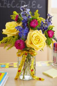 back to school flowers mason jar