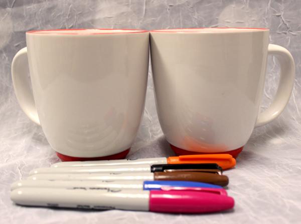 how to make DIY permanent marker mugs supplies