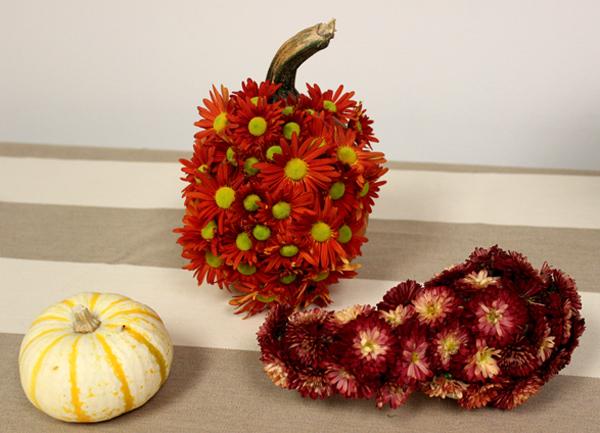 thanksgiving crafts with diy flower pumpkins