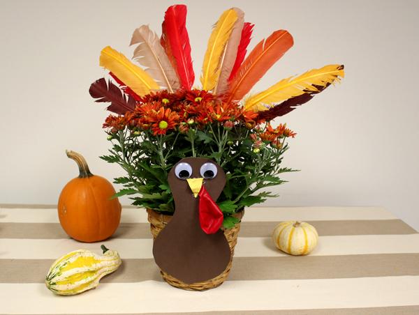 thanksgiving crafts with thanksgiving potted plant turkey craft