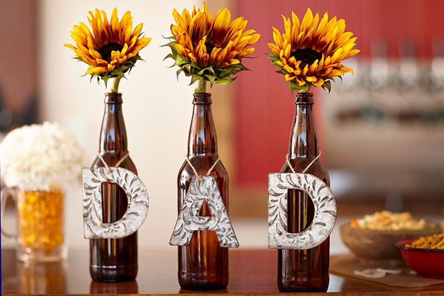 A photo of diy father’s day gifts with upcycled beer bottles