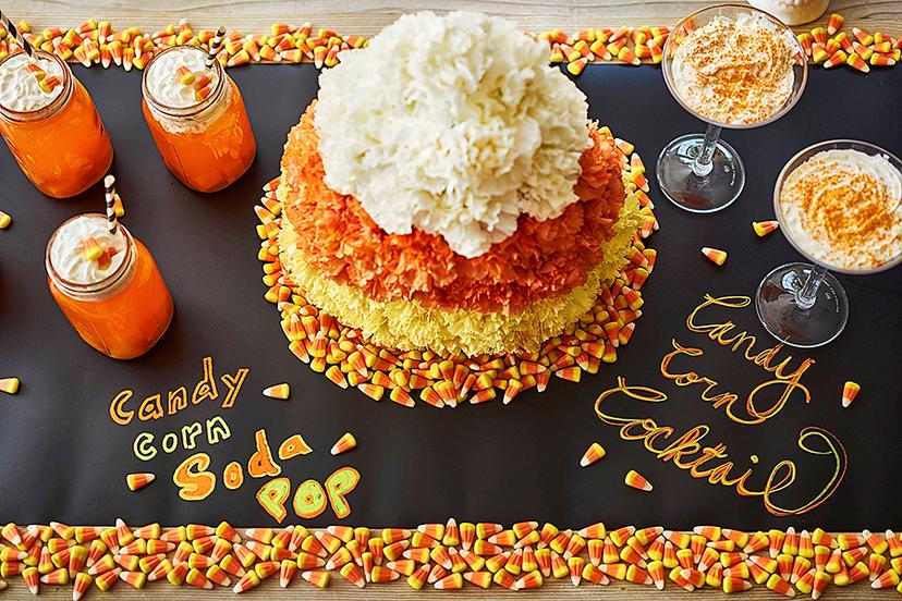 halloween crafts with candy corn sodas and cocktails