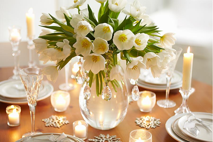 diy winter centerpieces with winter white tulip arrangement for table