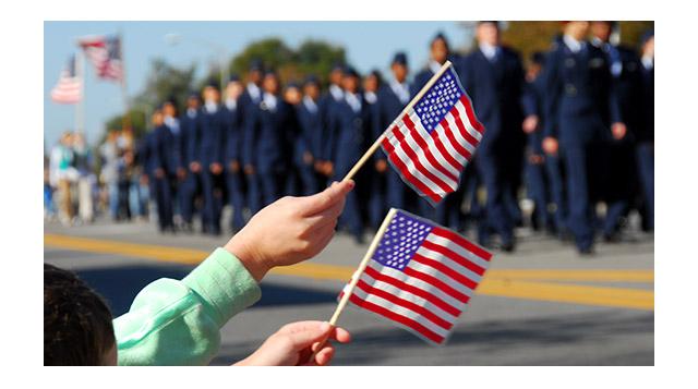 photo of flag waving on memorial day