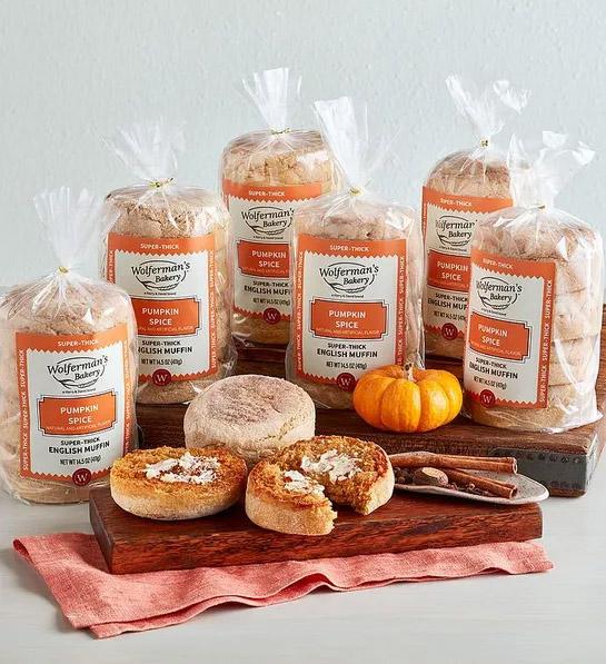 pumpkin spice with pumpkin english muffins