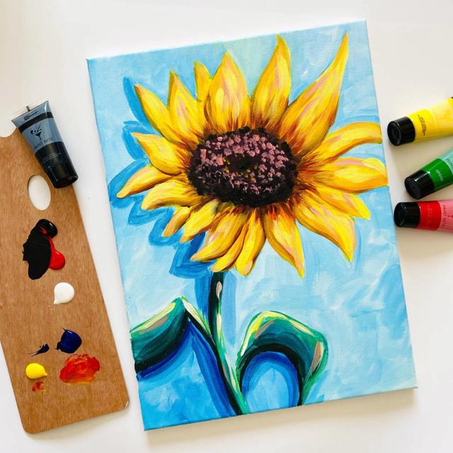 how to paint a flower with step