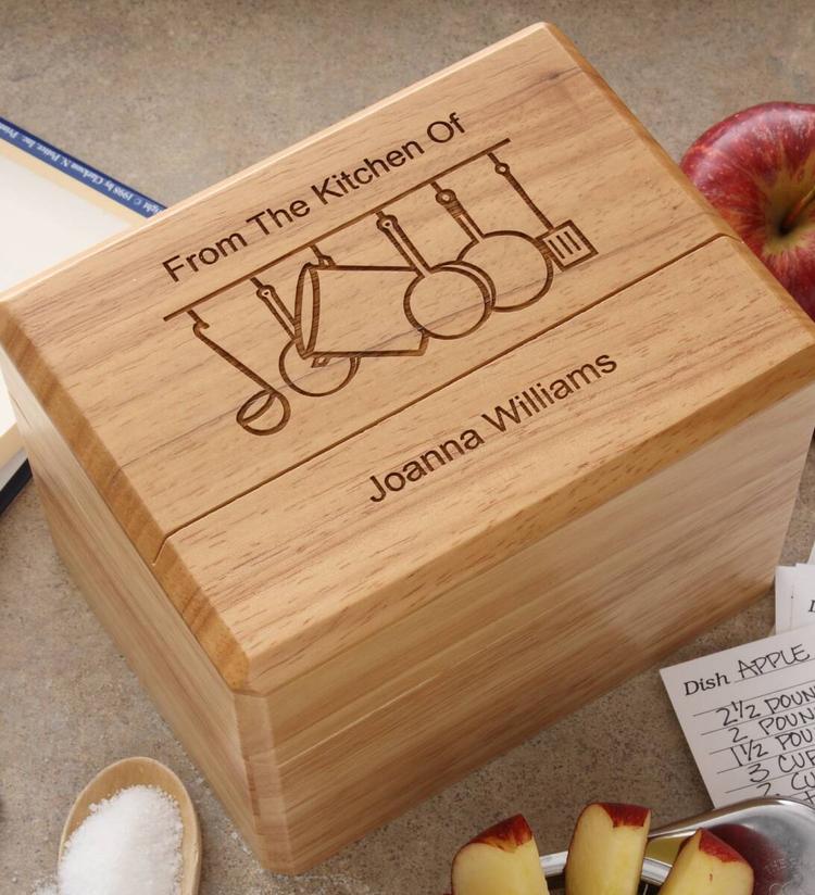best hostess gift ideas with Personalized Recipe Box