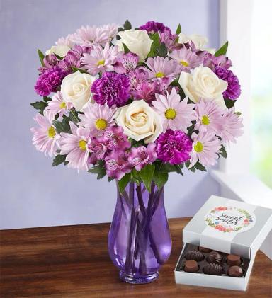 Valentines Day flowers for everyone with lavender garden bouquet