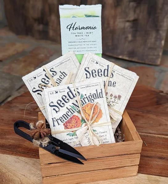 planting guide with Gift Set Heirloom Seed Packets Herb Clippers and Organic Herbal Soap
