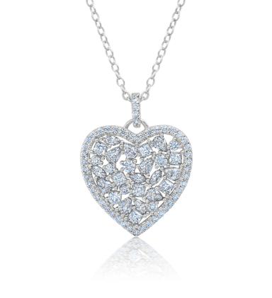 creative mothers day gift ideas Pave Heart Necklace