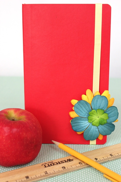 Back to School Notebook Decorated With Flowers