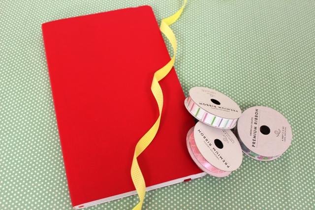 Ribbon Used to Decorate Back to School Notebook