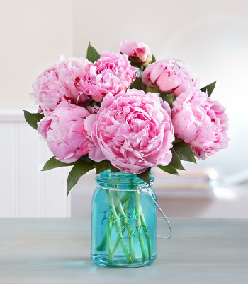 patriotic flowers with bouquet of peonies