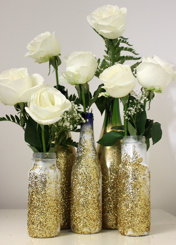 diy glitter vase