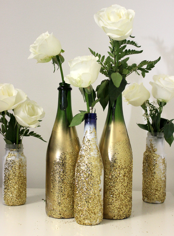 diy glitter vase