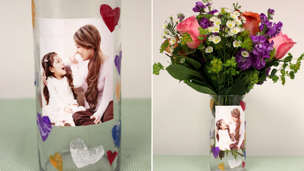 a photo of a diy photo vase