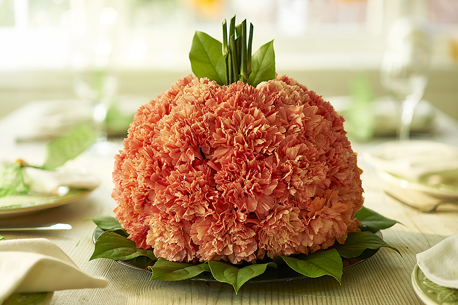 fall colors with pumpkin orange flowers