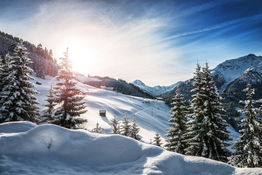 Winter landscape in the Alps