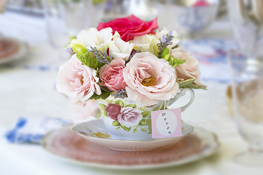 Teacup with flowers