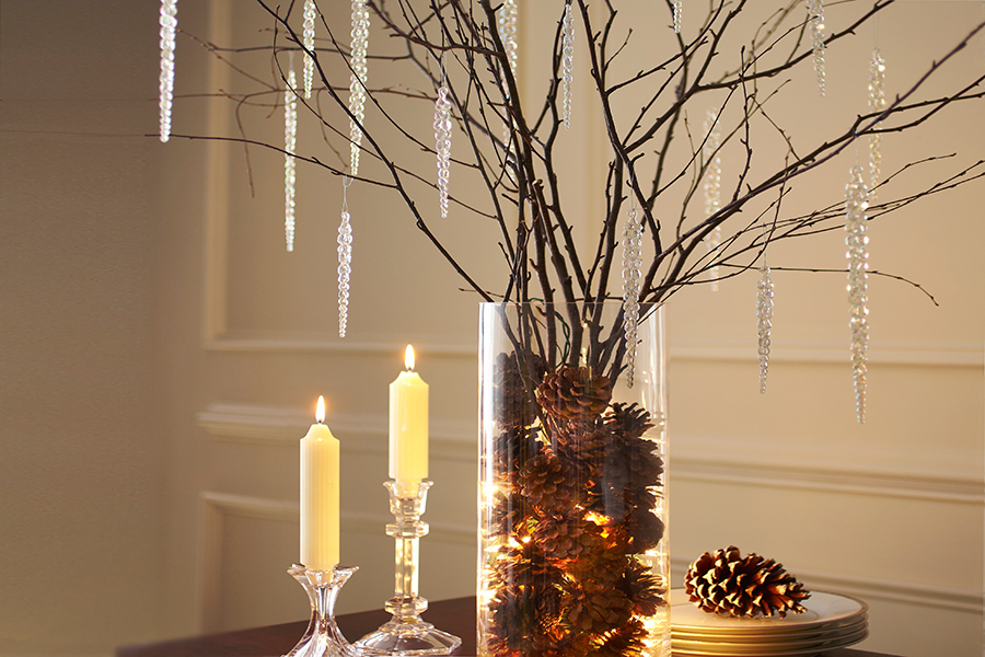 diy winter centerpieces with winter branch arrangement centerpiece