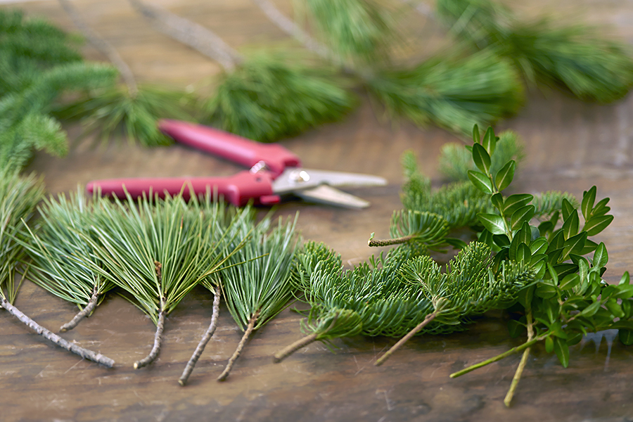 diy flower tree with cutting greens