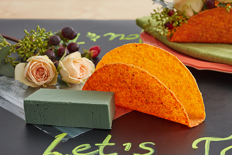 taco decor with flower taco materials