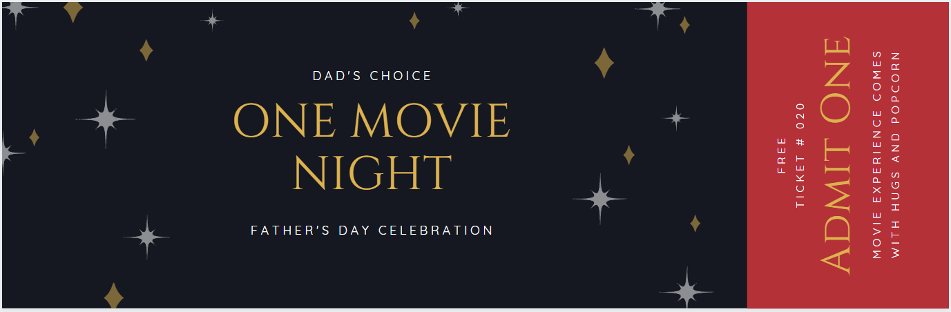 a photo of fathers day coupon movie night