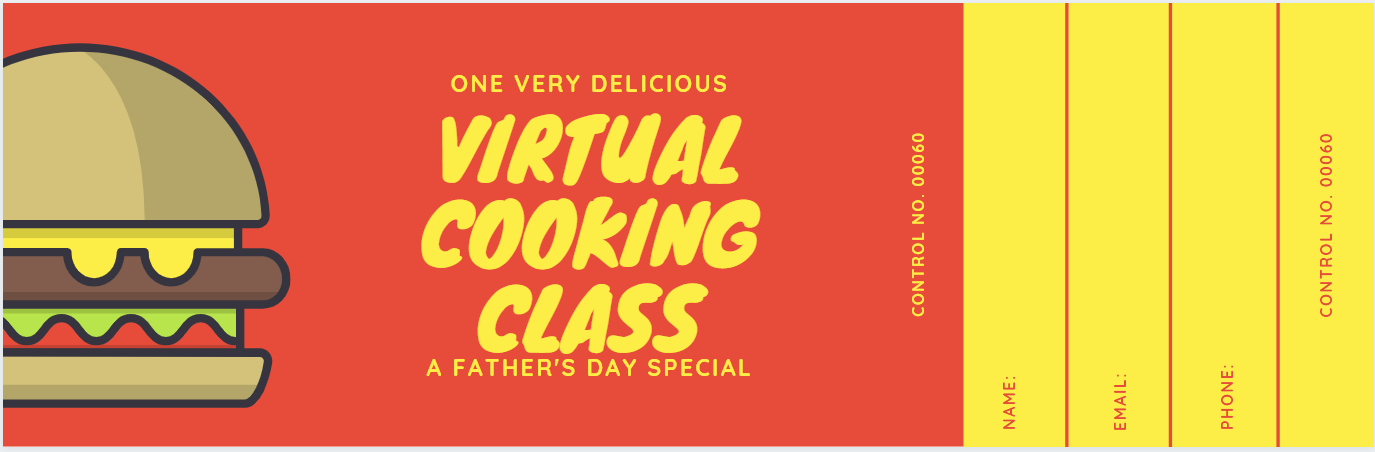 a photo of fathers day coupon virtual cooking class