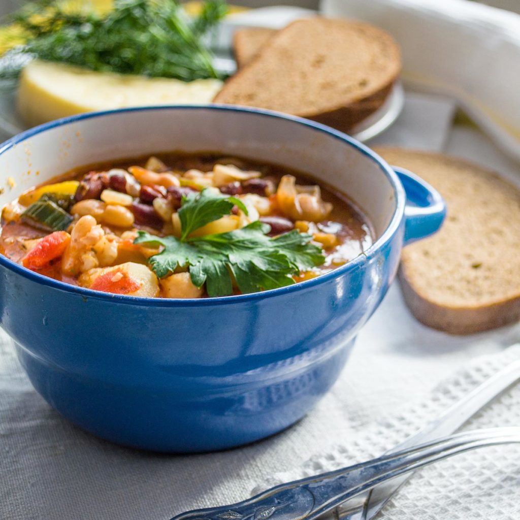 photo of fall activities with bowl of soup