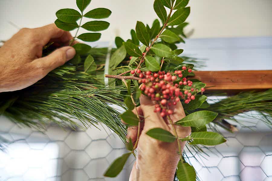 diy photo display Berries in garland