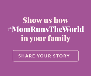 Moms Run the World Mothers Day banner