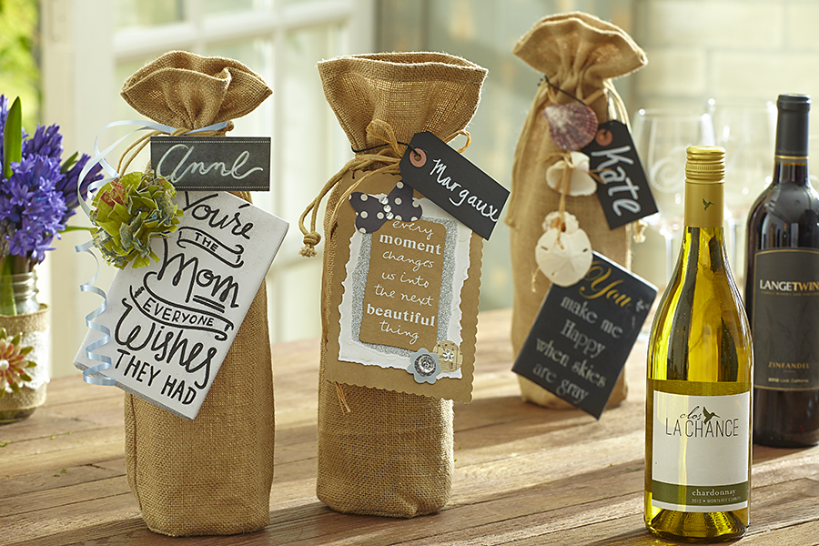 a photo of a mother's day wine tasting: wine totes