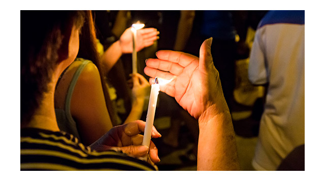 Photo of candles during a community remembrance