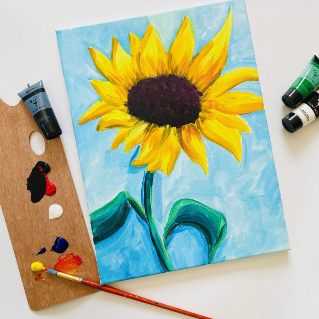 how to paint a flower with step