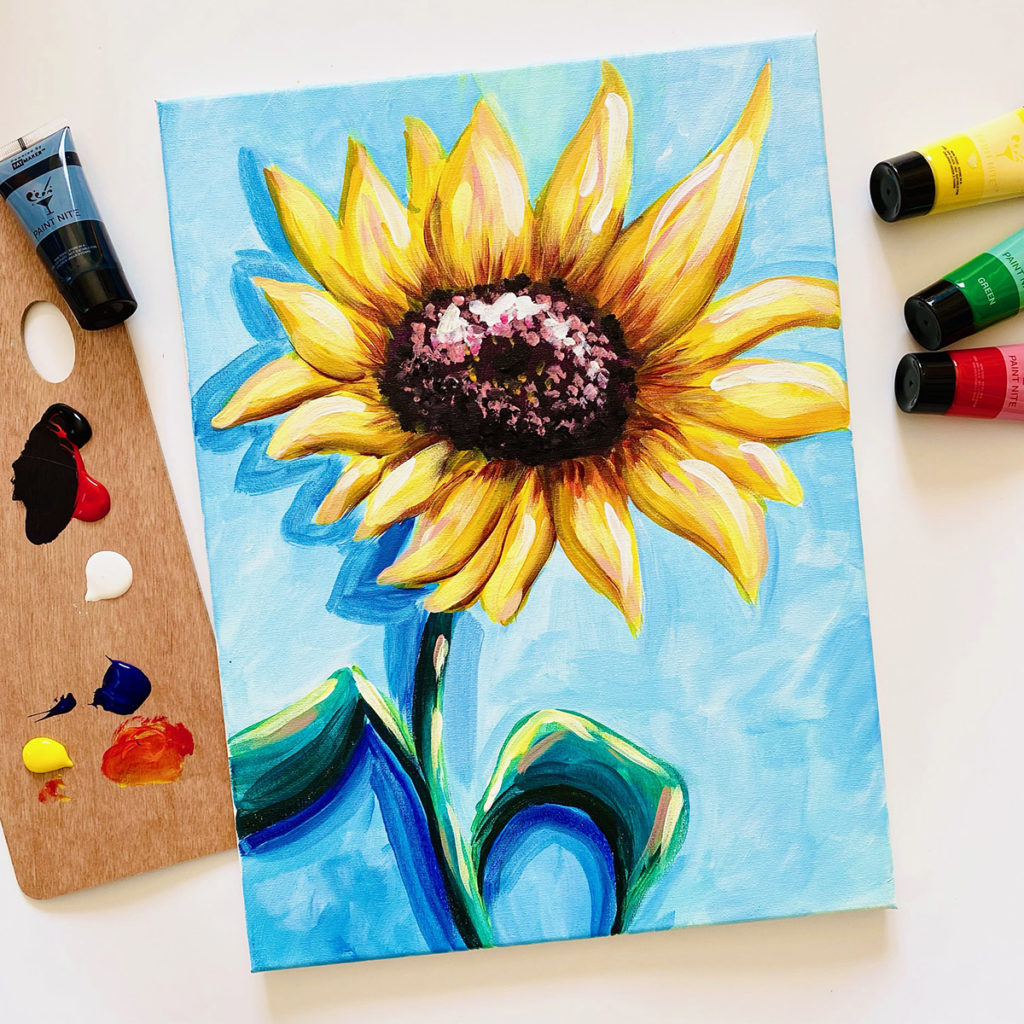 how to paint a flower with step