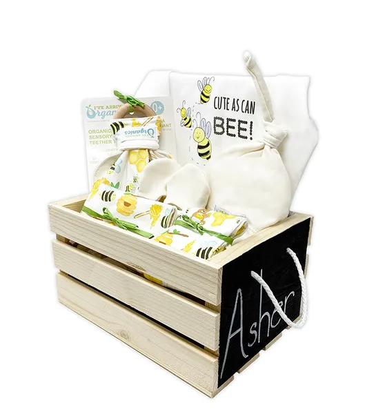 https://www.flowers.com/blog/wp content/uploads///Personalized Ive Arrived Organics Baby Gift Crate