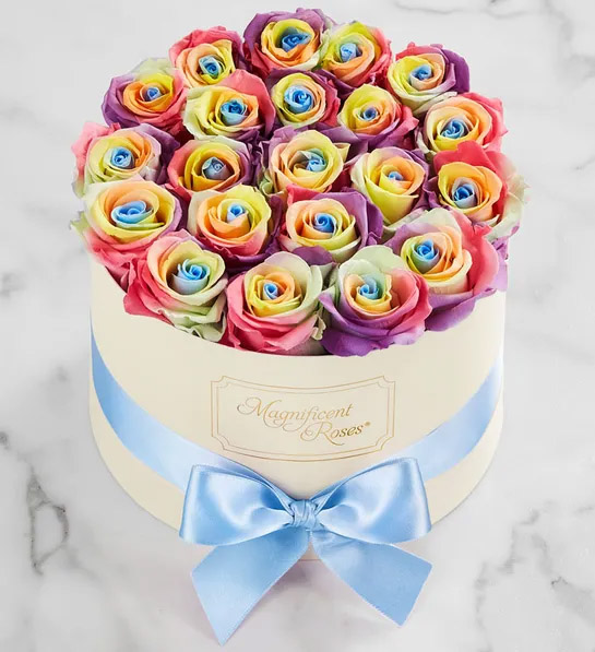 pride month gifts with Magnificent Roses Preserved Kaleidoscope Roses