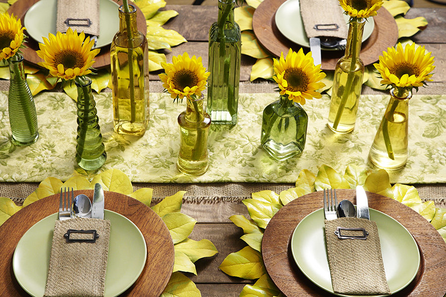 sunflower tablescape