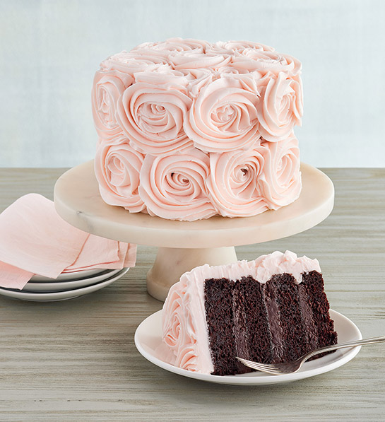 last-minute valentine's day gift ideas Pink Rose Chocolate Cake