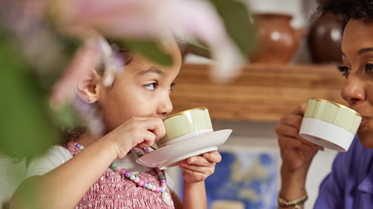 Mothers Day activities drinking tea