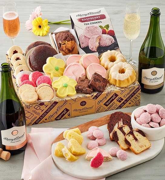 https://www.flowers.com/blog/wp content/uploads///Mothers Day gifts for new moms Sweets and Sparkling Wine Bar