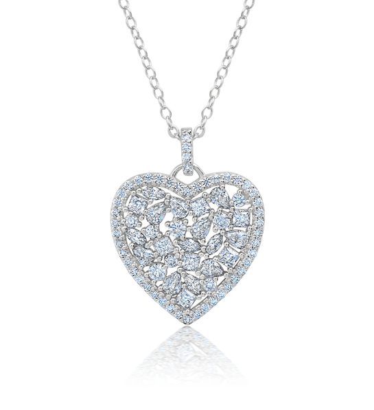 creative mothers day gift ideas Pave Heart Necklace